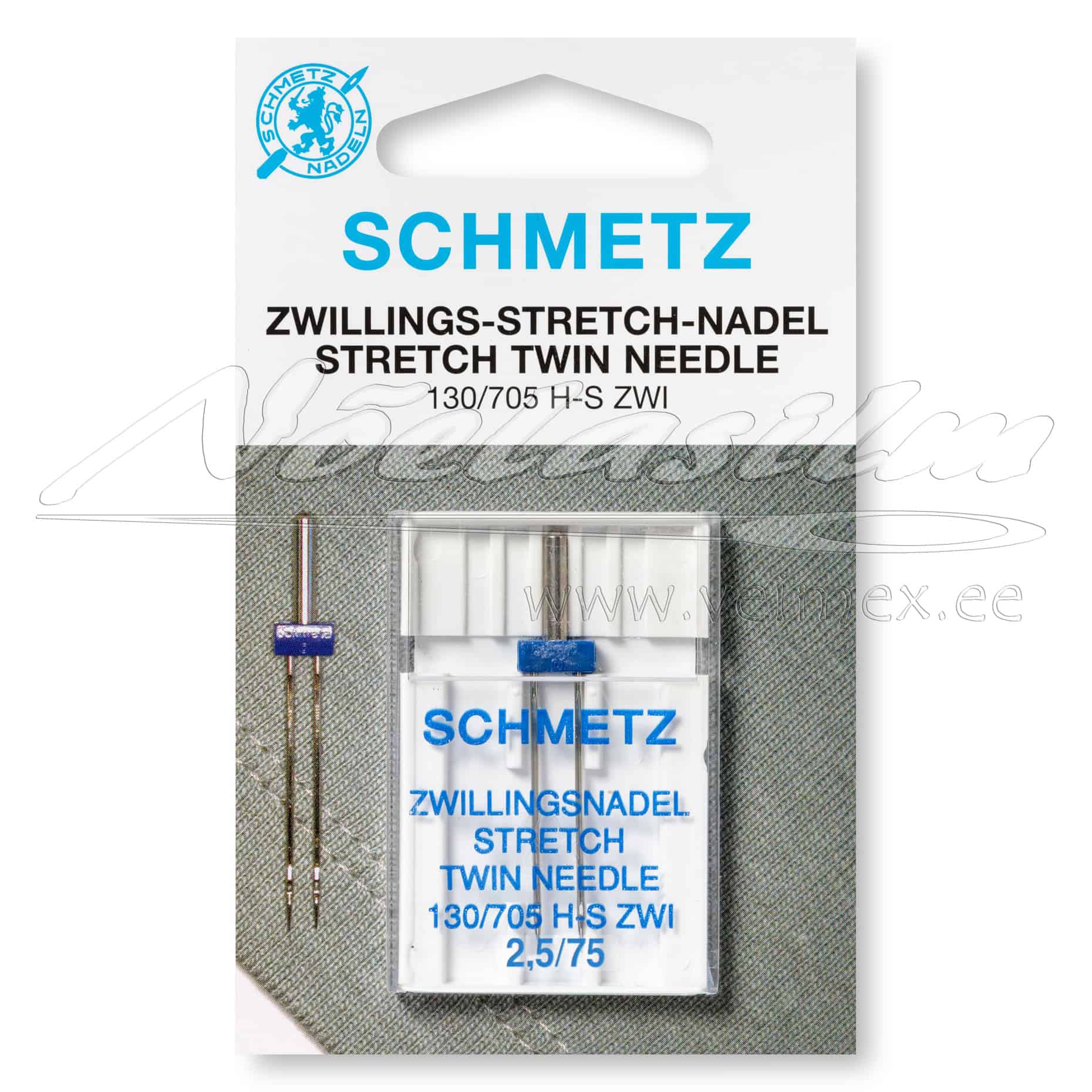 Nõelad Schmetz 130-705 H-S Stretch-Twin-2 x 2.5-75 - 2.5mm